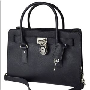 Black Michael Kors Hamilton Saffiano Medium